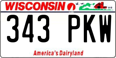 WI license plate 343PKW