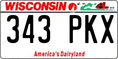 WI license plate 343PKX