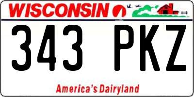 WI license plate 343PKZ