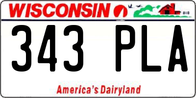 WI license plate 343PLA