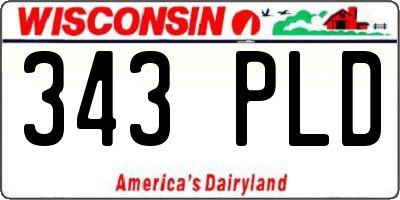 WI license plate 343PLD
