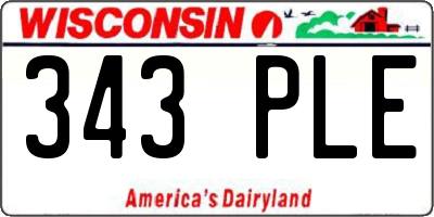 WI license plate 343PLE