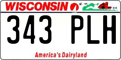 WI license plate 343PLH