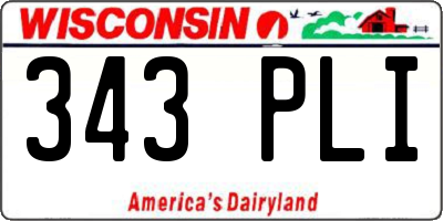 WI license plate 343PLI