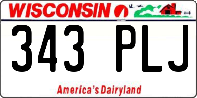 WI license plate 343PLJ