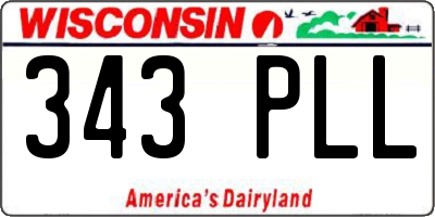 WI license plate 343PLL