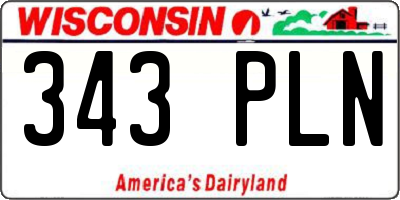 WI license plate 343PLN