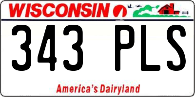 WI license plate 343PLS