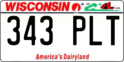 WI license plate 343PLT