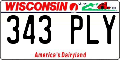 WI license plate 343PLY