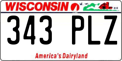 WI license plate 343PLZ