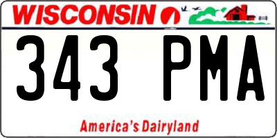 WI license plate 343PMA