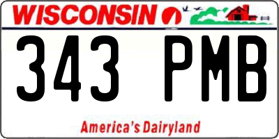 WI license plate 343PMB