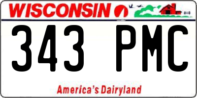 WI license plate 343PMC