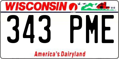 WI license plate 343PME