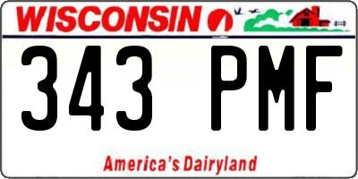 WI license plate 343PMF