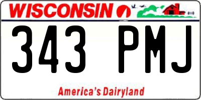 WI license plate 343PMJ