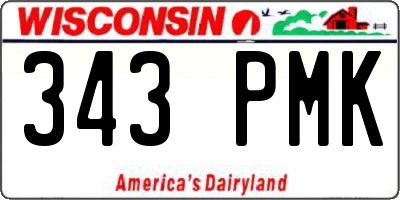 WI license plate 343PMK