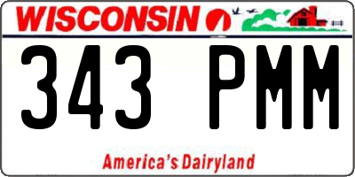 WI license plate 343PMM