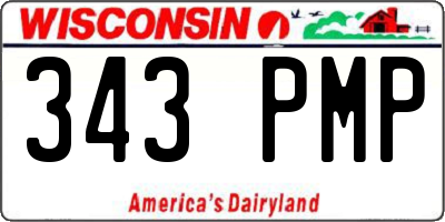 WI license plate 343PMP