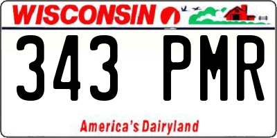 WI license plate 343PMR