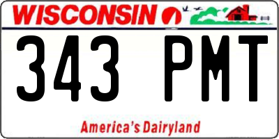 WI license plate 343PMT