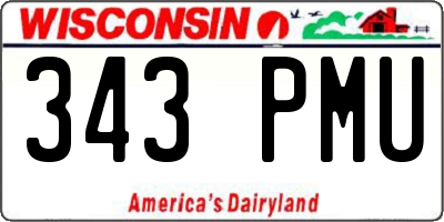 WI license plate 343PMU