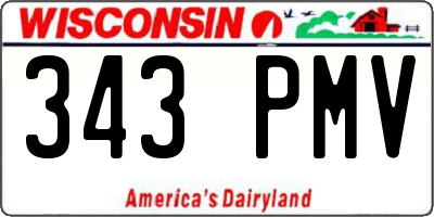 WI license plate 343PMV