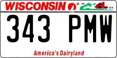 WI license plate 343PMW