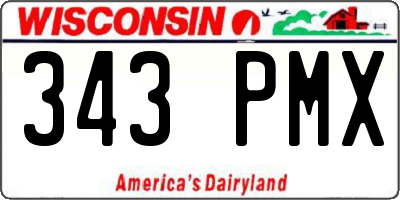 WI license plate 343PMX