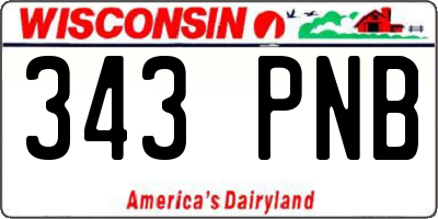 WI license plate 343PNB