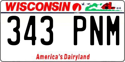 WI license plate 343PNM
