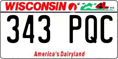 WI license plate 343PQC