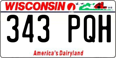 WI license plate 343PQH
