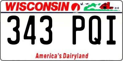 WI license plate 343PQI