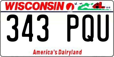 WI license plate 343PQU