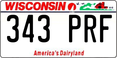 WI license plate 343PRF