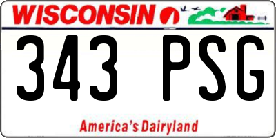 WI license plate 343PSG