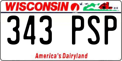 WI license plate 343PSP