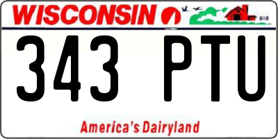 WI license plate 343PTU