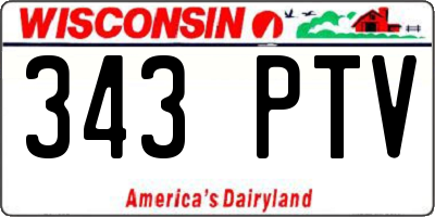 WI license plate 343PTV