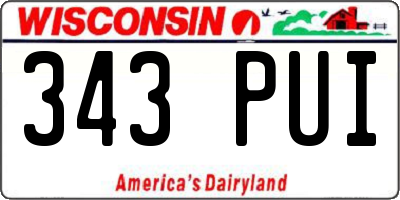 WI license plate 343PUI