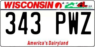 WI license plate 343PWZ