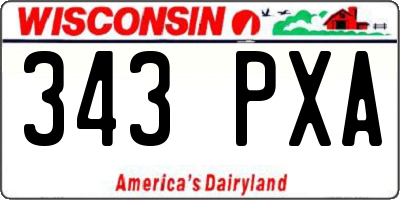 WI license plate 343PXA