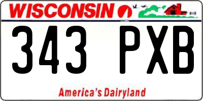 WI license plate 343PXB