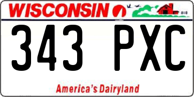 WI license plate 343PXC