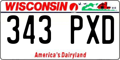WI license plate 343PXD