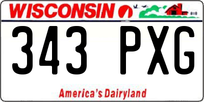 WI license plate 343PXG