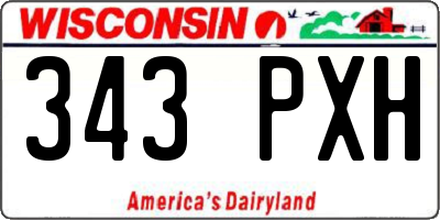 WI license plate 343PXH