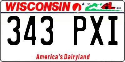 WI license plate 343PXI